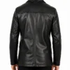 Men 3 4 Quarter Length Leather Black Coat