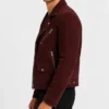 Men Biker Sean Suede Maroon Jacket