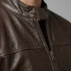 Brownish Men Leather Classic Jacket