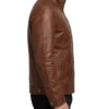 Men Cafe Racer Quilted Dark Brown Biker Real Leather Jacket for sale