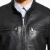 Men Classic Obey Leather Black Jacket