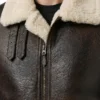 Men Colin Brown Shearling SF Leather Jacket