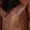 Men Golden Bear Brown Leather Jacket
