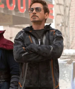 Men Hoodie Jacket Avengers Infinity War 2018 Tony Stark RDJ Camouflage