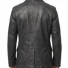 Men Silky Leather Black Blazer for sale