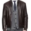 Men and Women Bomber Front Zip Leather Jacket For Sale