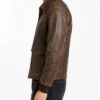 Mens 1950s Vintage Leather Brown Bomber Jacket