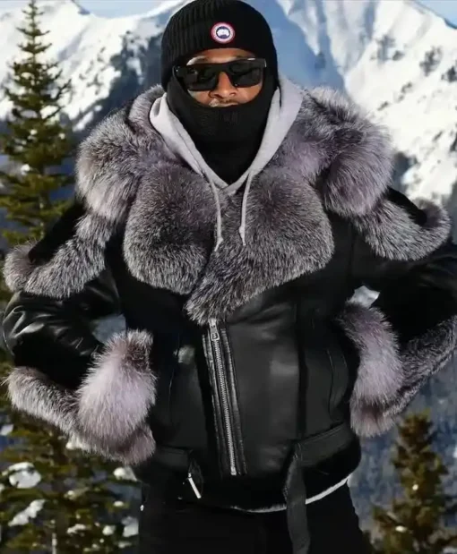 Mens Biker Shearling Jacket