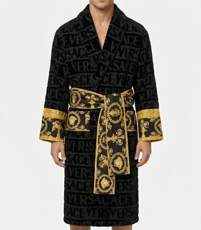 Men Black Versace Robe for sale