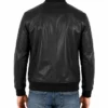 Mens Bomber Black Leather Jacket