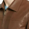 Mens Brown Vince Classic Leather Jacket
