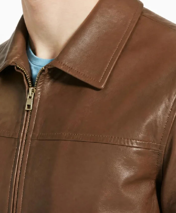 Mens Brown Vince Classic Leather Jacket