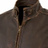 Men’s Cafe Racer Leather Jacket For Maroon