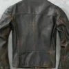 Men’s Cafe Racer Vintage Distressed Black Handmade Leather Quilted Jacket
