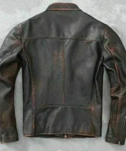 Men’s Cafe Racer Vintage Distressed Black Handmade Leather Quilted Jacket