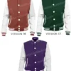 Mens College Style Multiple Colors Leather Sleeves Letterman Wool Baseball Bomber Jacket For Sale