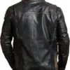 Mens Distressed Black Real Leather Moto Jacket sale