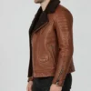 Mens Golden Bear Brown Leather Jacket