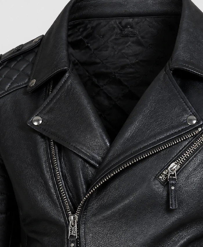 Mens Kay Michael Quilted Black Leather Jackets