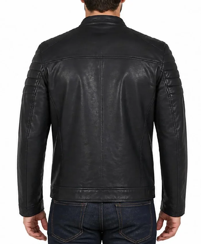 Mens Leather Biker Black Jacket