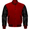 Mens Letterman Maroon and Black Varsity Jacket