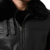 Mens Mateo RAF Aviator SF Black Bomber Jacket
