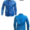 Mens Multi Pocket Leather Blue Jacket