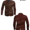 Mens Multi Pocket Leather Brown Jacket