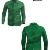 Mens Multi Pocket Leather Greem Jacket