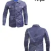 Mens Multi Pocket Leather Purple Jacket