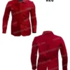 Mens Multi Pocket Leather Red Jacket