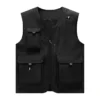 Mens Multi Pockets Black Cotton Outdoors Vest