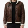 Mens Parker Motorcycle Distress Fur Jacket