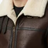 Mens Pilot Flight WWII B3 Brown Bomber Jacket