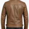 Mens Reinhardt Premium Cafe Racer Camel Brown Leather Jacket (1)