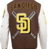 Men’s San Diego Padres Brown White Varsity Jacket