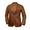 Men’s Sheepskin Leather Formal Brown Blazer Coat