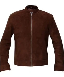 Mens Slim Fit Biker Coffee Brown Jacket