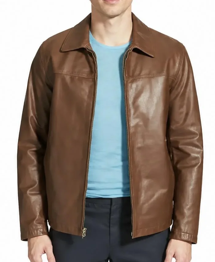 Mens Vince Classic Leather Jacket
