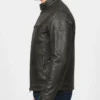 Mens Vintage Cafe Racer Motorcycle Distressed Leather Brown Jacket