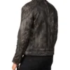 Men’s Vintage Cafe Racer Retro Motorcycle Distressed Cowhide Leather Jacket