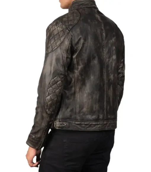 Men’s Vintage Cafe Racer Retro Motorcycle Distressed Cowhide Leather Jacket