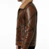 Mens Wesley Brown B3 Aviator Leather Jacket