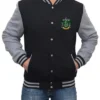 Mens and Womens Harry Potter Hogwarts Black Pullover Logo Varsity Jacket