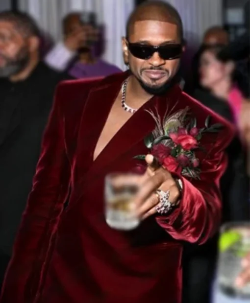 Met Gala Usher After Party Red Velvet Blazer