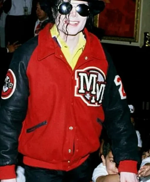 Michael Jackson Mickey Red Mouse Varsity Jacket
