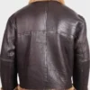 Micheal Flying SF Bomber Sheepskin Shearling Aviator Brown Leather Jacket