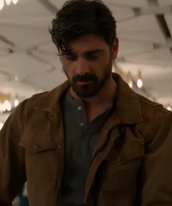 Michele Morrone Beautiful Brown Suede Jacket