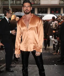 Michele Morrone Premier Copper Silk Shirt