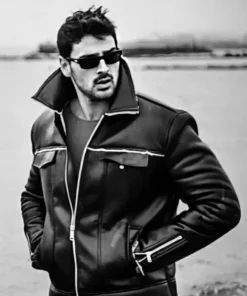 Michele Morrone Zombie Leather Black Coat